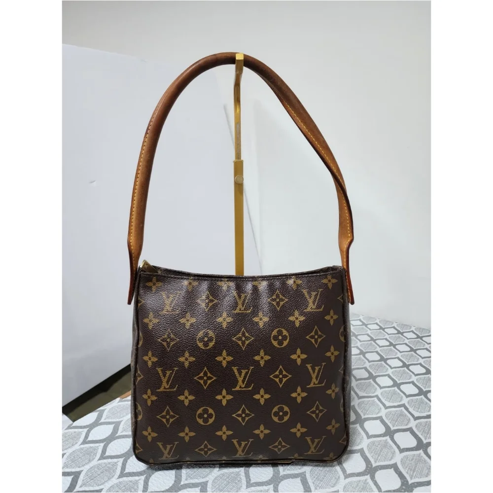 LOUIS VUITTON Monogram Canvas Looping MM Shoulder Bag Brown